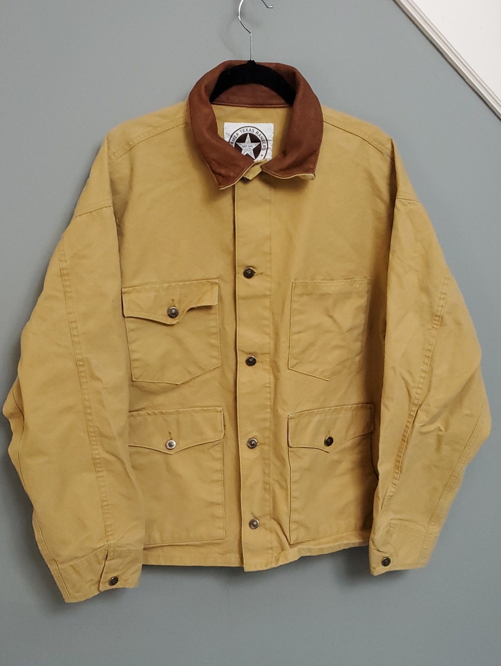 SCHAEFER OUTFITTER Workwear Canvas Jacket W/Brown Leather Collar (sz 2X)